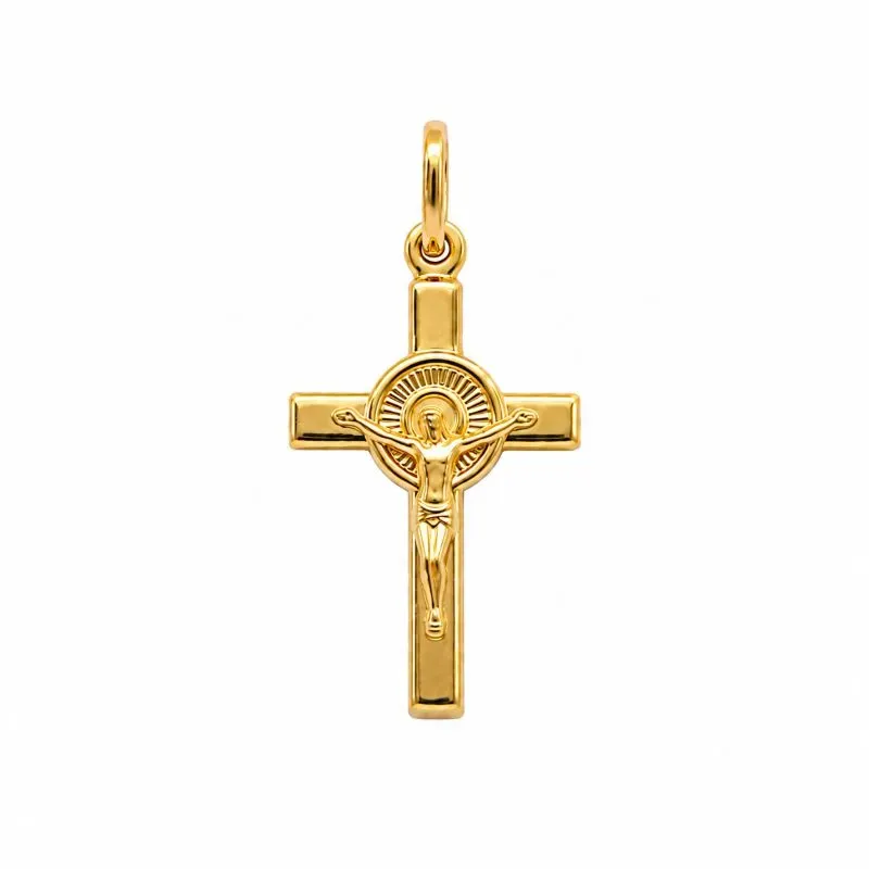 Pingente Cruz Crucifixo Banhado a Ouro 18k