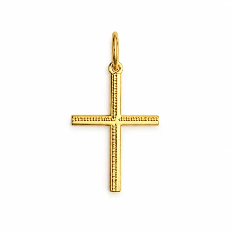 Pingente Cruz Crucifixo Trabalhado Banhado a Ouro 18k - 2,3 cm
