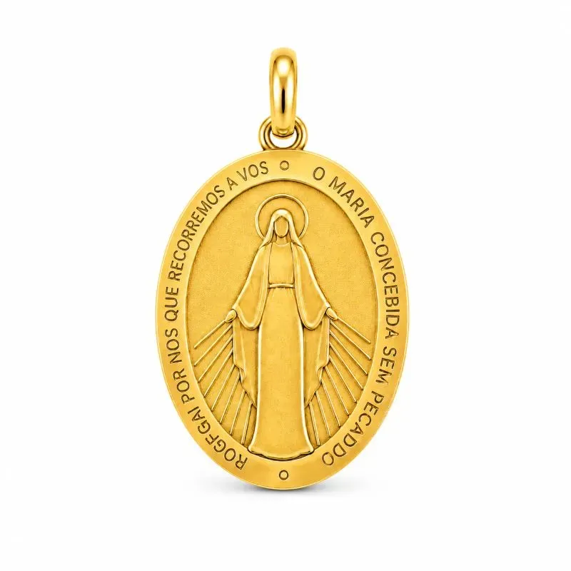Pingente Nossa Senhora das Graças Banhado a Ouro 18k
