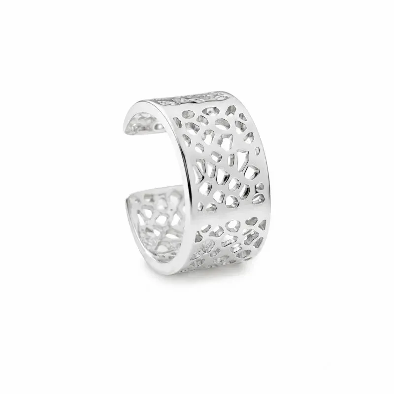 Brinco Cartilagem Trabalhado Piercing Fake Prata 925 - 1 cm