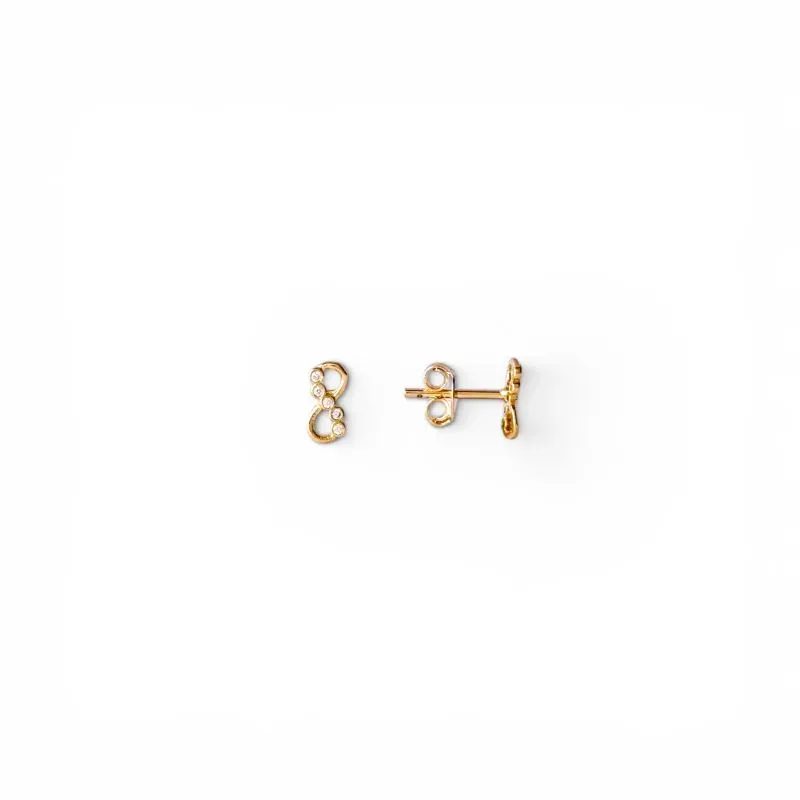 Brinco Infinito Banhado a Ouro 18k com Zircônias - 8mm