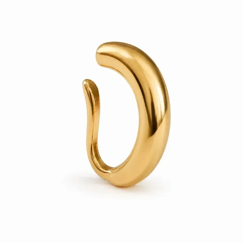 Brinco Liso Piercing Fake Banhado a Ouro 18k - 1,5 cm