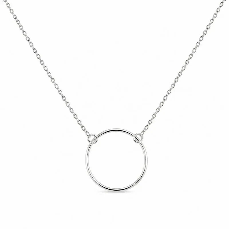 Colar Circulo Prata 925 - 38 cm + 4,5 cm (Alongador)