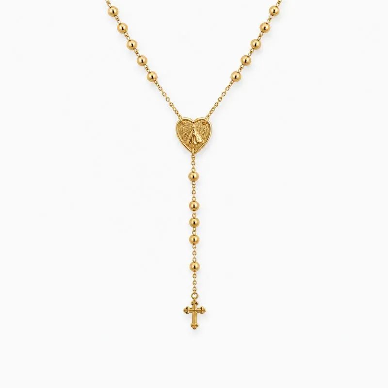 Colar Rosário Banhado a Ouro 18k - 55 cm