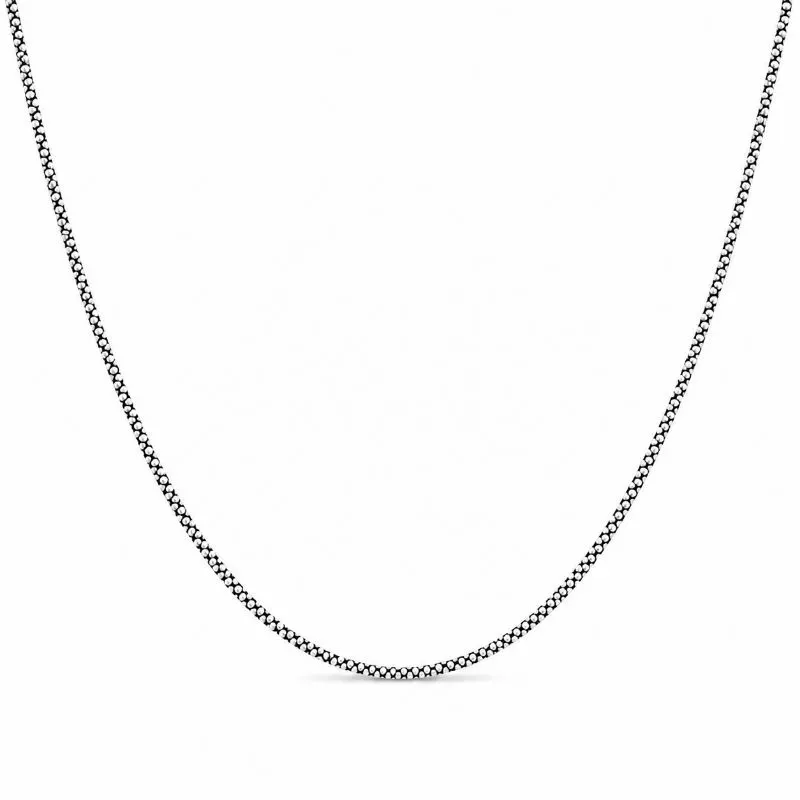 Corrente Cordão Elo Pipoca (1,5mm) Prata 925 Envelhecida - 70cm