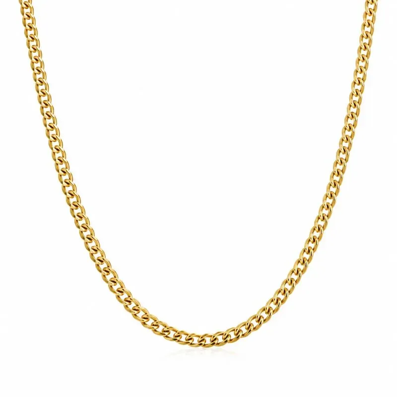 Corrente Infantil Elo 1x1 (3mm) Banhado a Ouro 18k - 45 cm