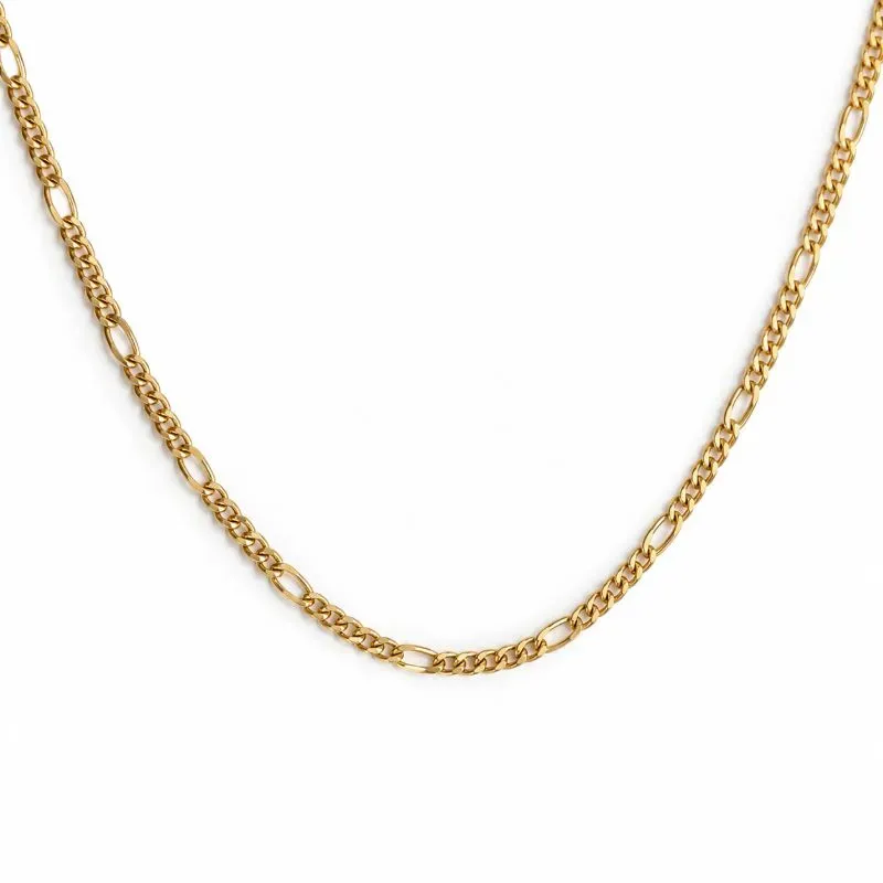 Corrente Elo 5x1 (4mm) Banhado a Ouro 18k - 70 cm