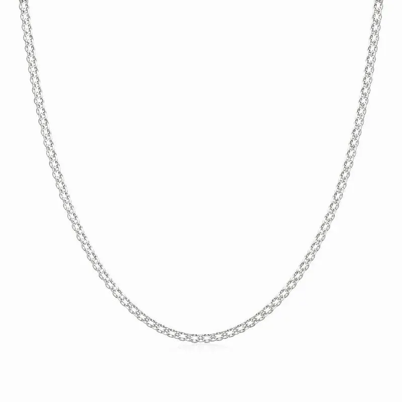 Corrente Elo Cadeado Duplo (2mm) Prata 925 - 45 cm