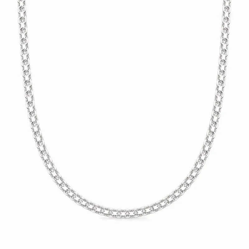 Corrente Elo Cadeado Duplo (3mm) Prata 925 - 45 cm
