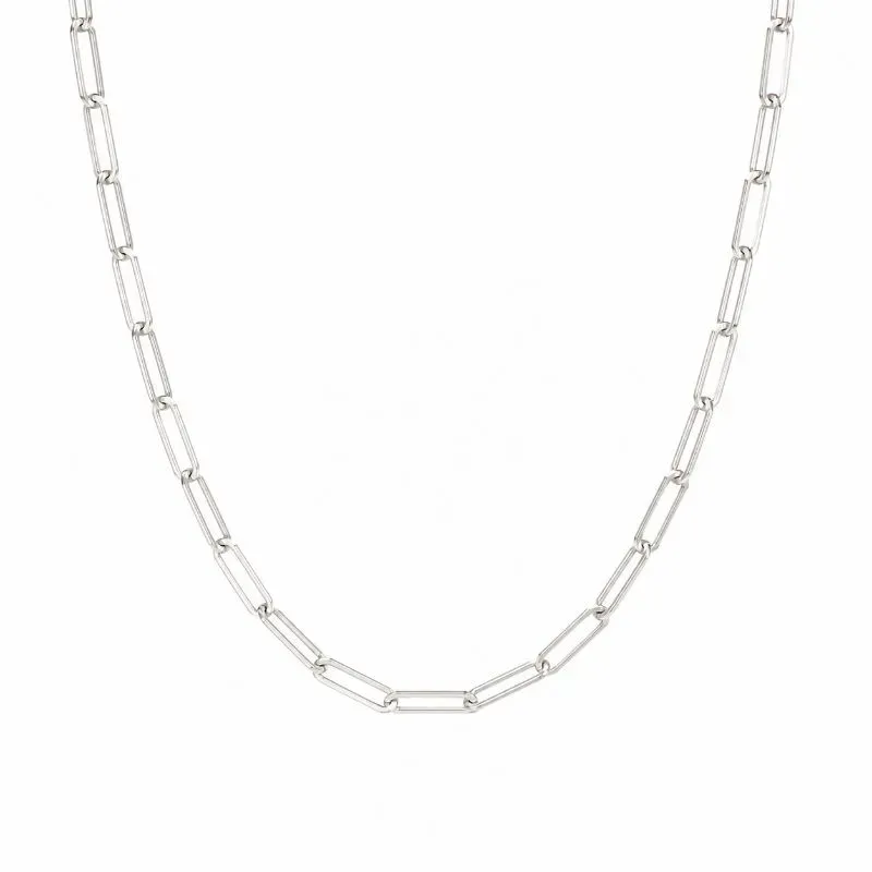 Corrente Estilo Cartier Elos Largos Prata 925 - 70 cm