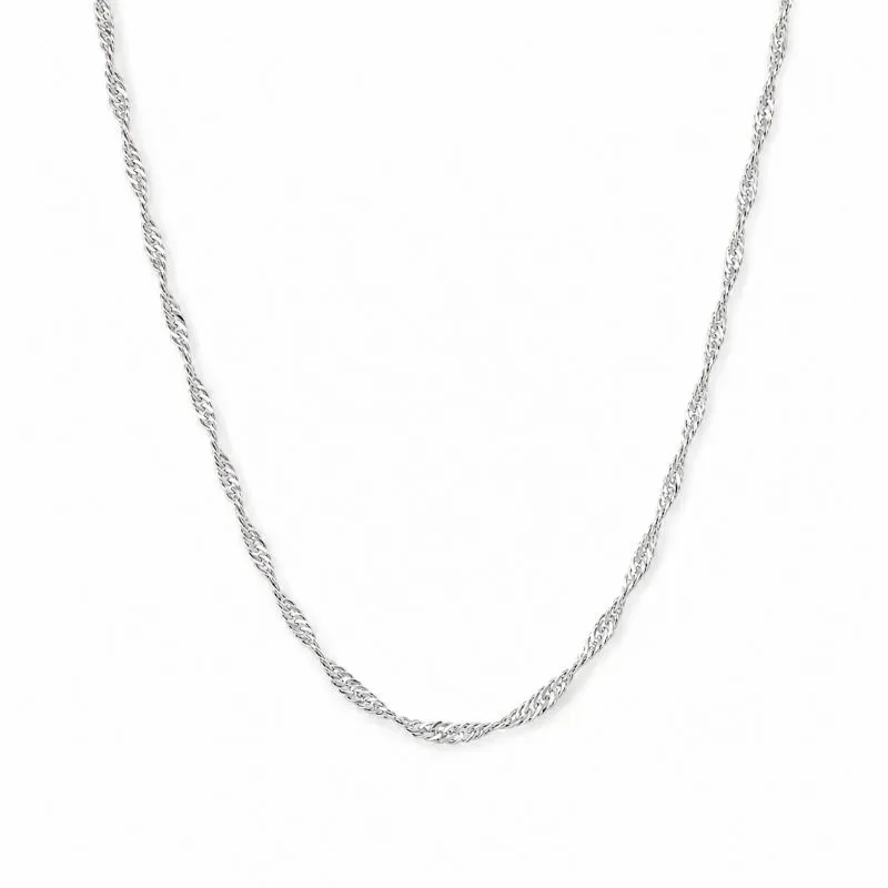 Corrente Singapura Prata 925 - 40 cm + 5 cm (Alongador)