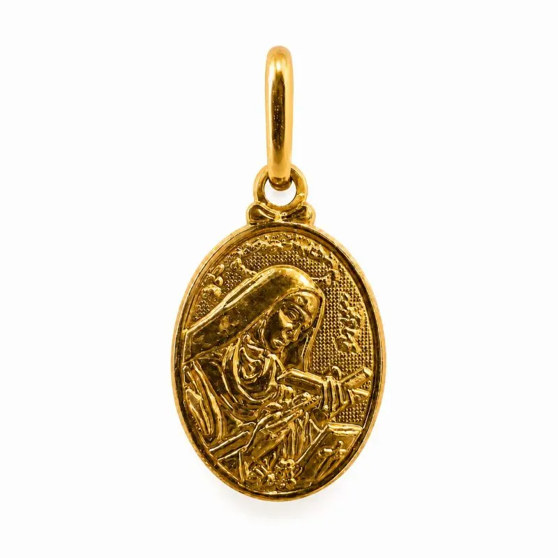 Pingente Santa Rita de Cássia Banhado a Ouro 18k - 1,5 cm