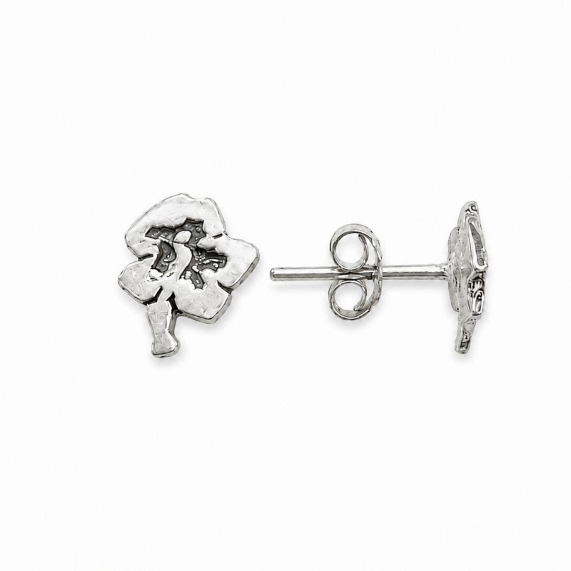 Brinco Flor Hibisco Prata 925 - 9 mm