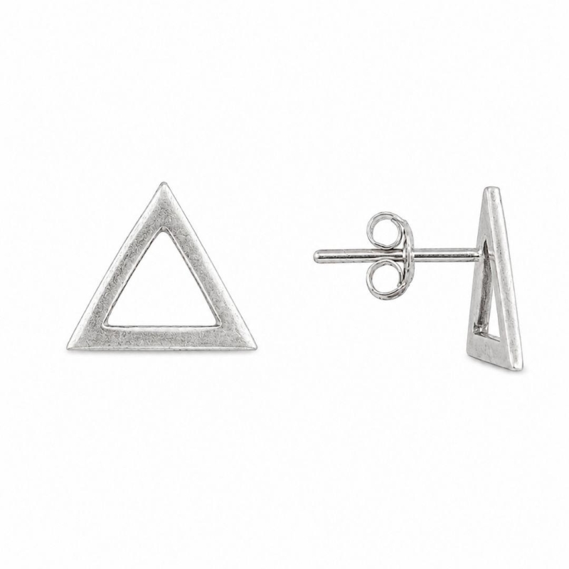 Brinco Triangulo Liso Prata 925 - 1 cm