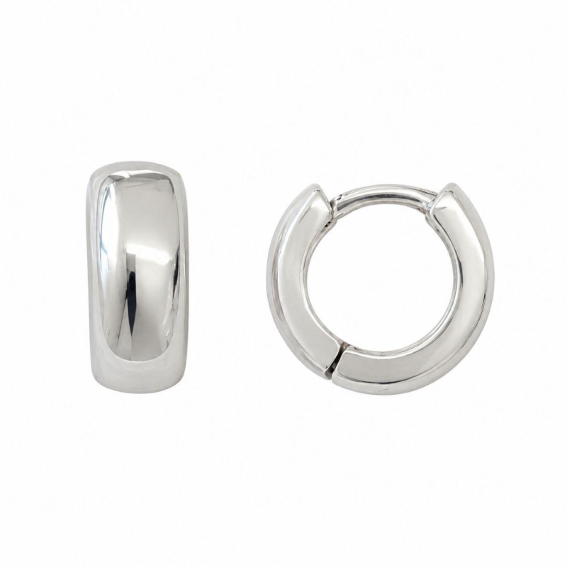 Brinco Argola Click Lisa (4mm) Prata 925 - 1,1 cm