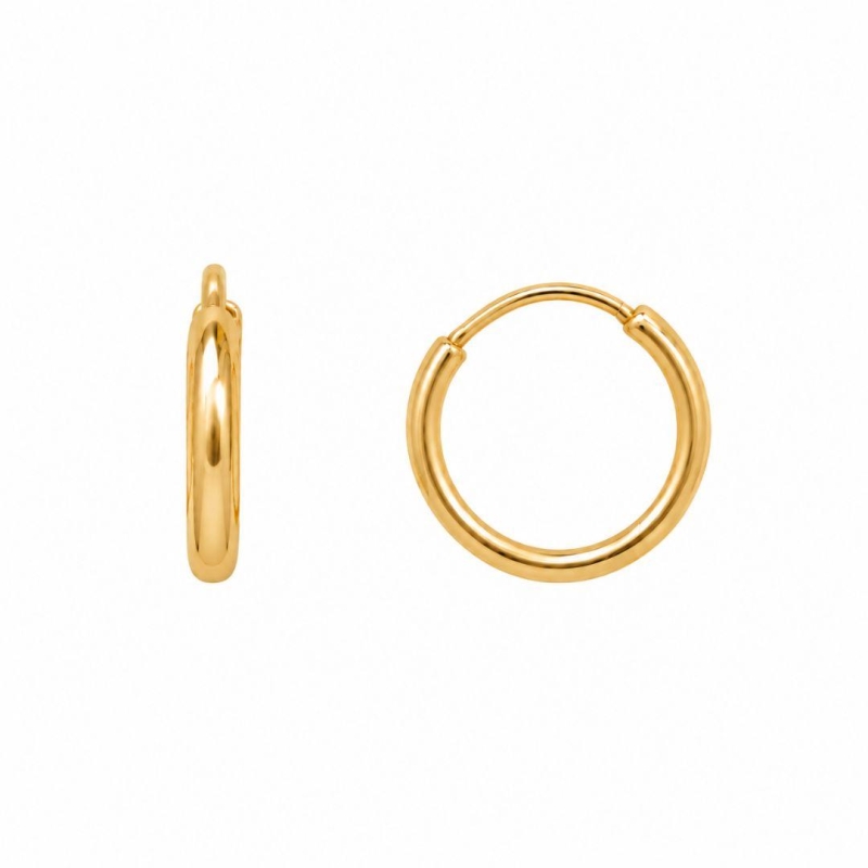 Brinco Argola Tubinho Banhado a Ouro 18k - 1 cm