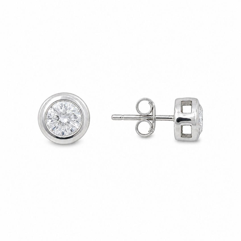 Brinco Aro Ponto de Luz Prata 925 com Zircônia - 7 mm