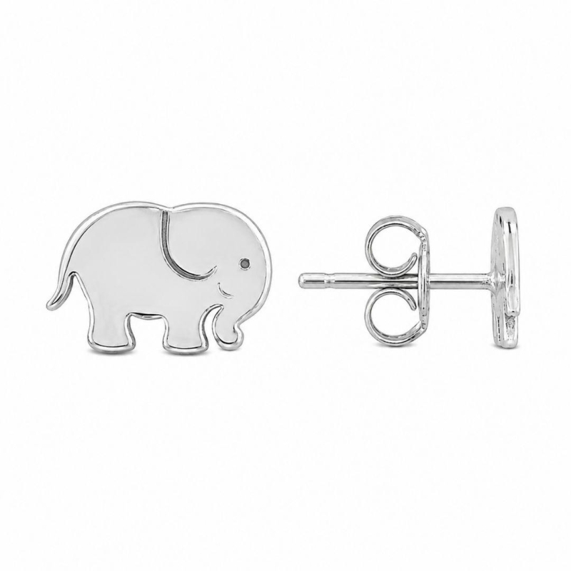 Brinco Elefante Liso Prata 925 - 1 cm