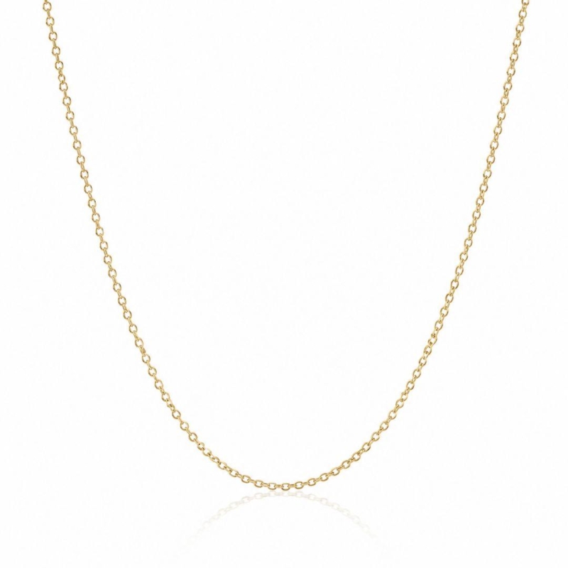 Corrente Mini Elo Português Banhado a Ouro 18k - 40cm