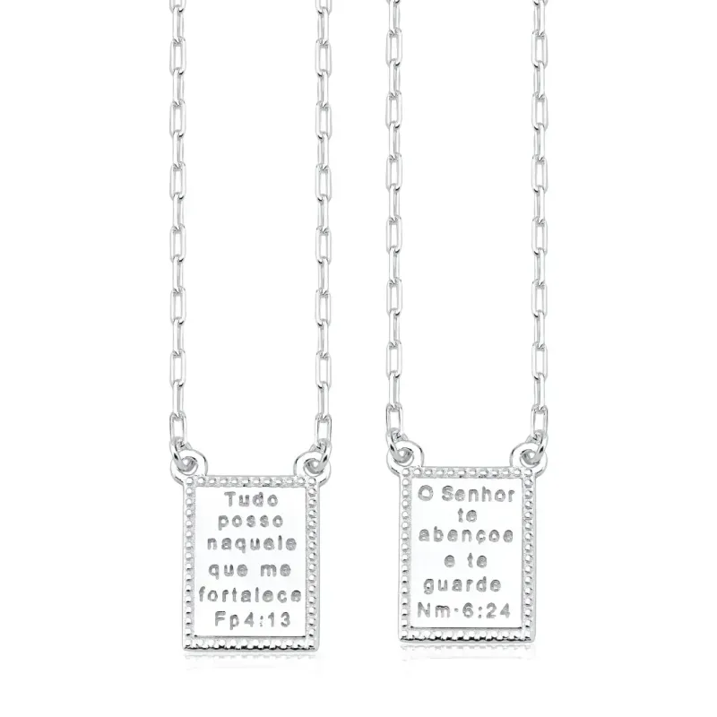 Corrente Escapulário Prata 925 Medalha  Corrente Escapulário Prata 925 Medalha