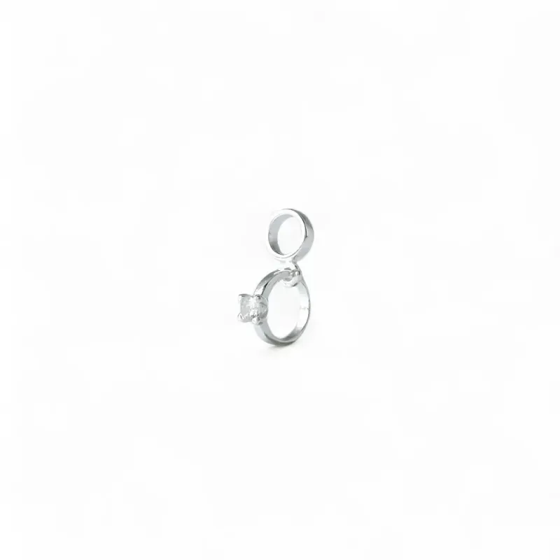 Pingente Berloque Anel Prata 925 com Zircônia Inspiração Pandora Pingente Berloque Anel Prata 925 com Zircônia Inspiração Pandora