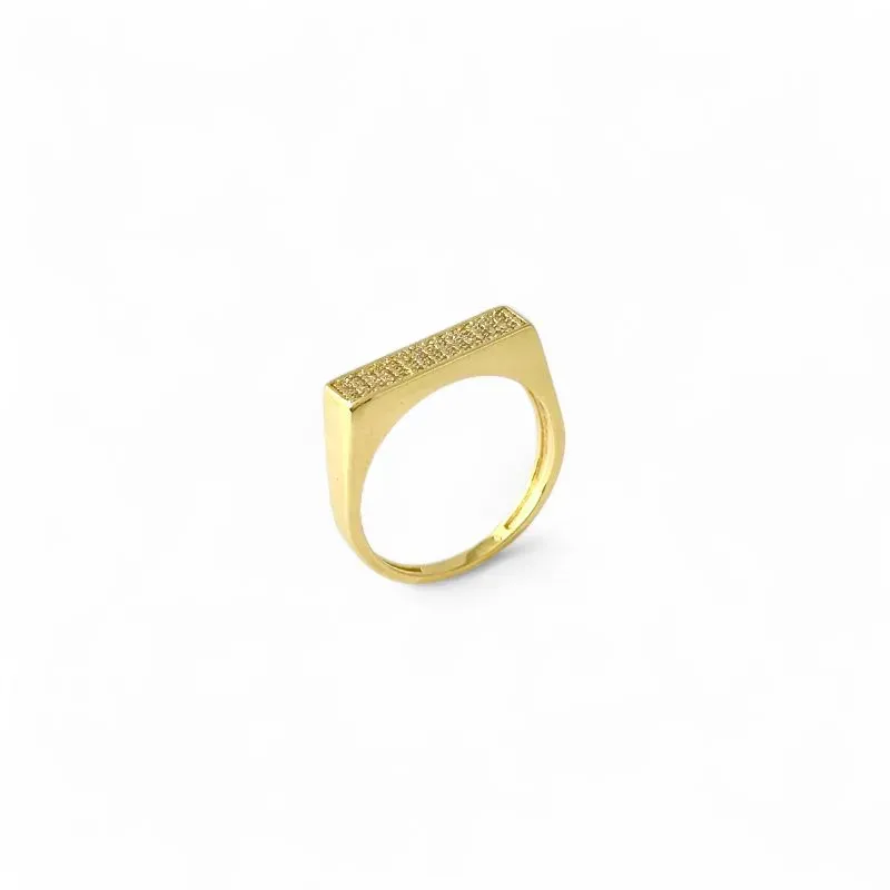 Anel Quadrado Banhado a Ouro 18k com 3 Linhas de Zircônias Tam27 Anel Quadrado Banhado a Ouro 18k com 3 Linhas de Zircônias Tam27