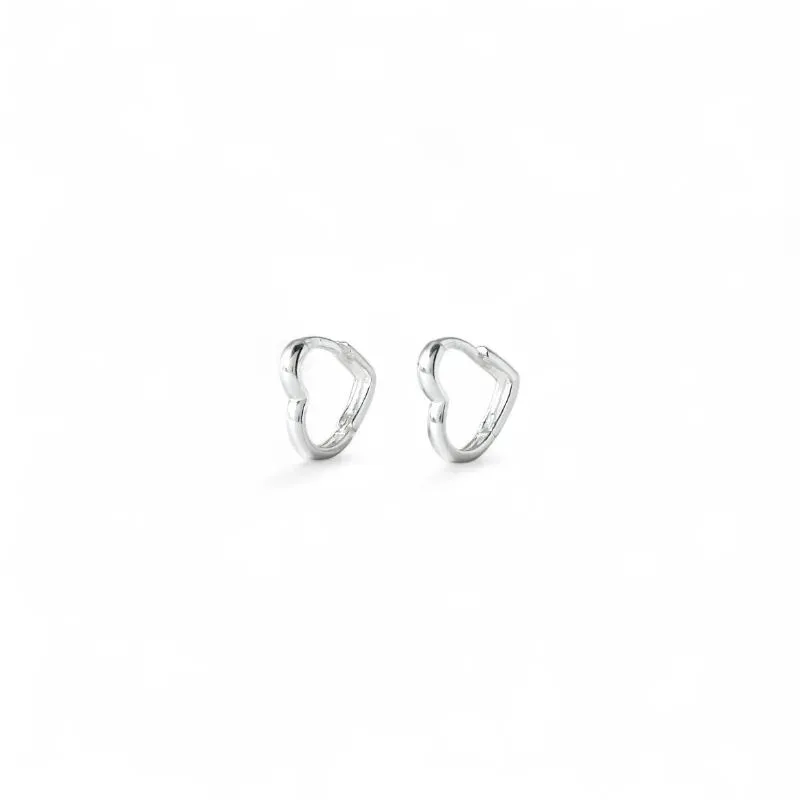 Brinco Argola Coração Prata 925 - 1,0cm Brinco Argola Coração Prata 925 - 1,0cm