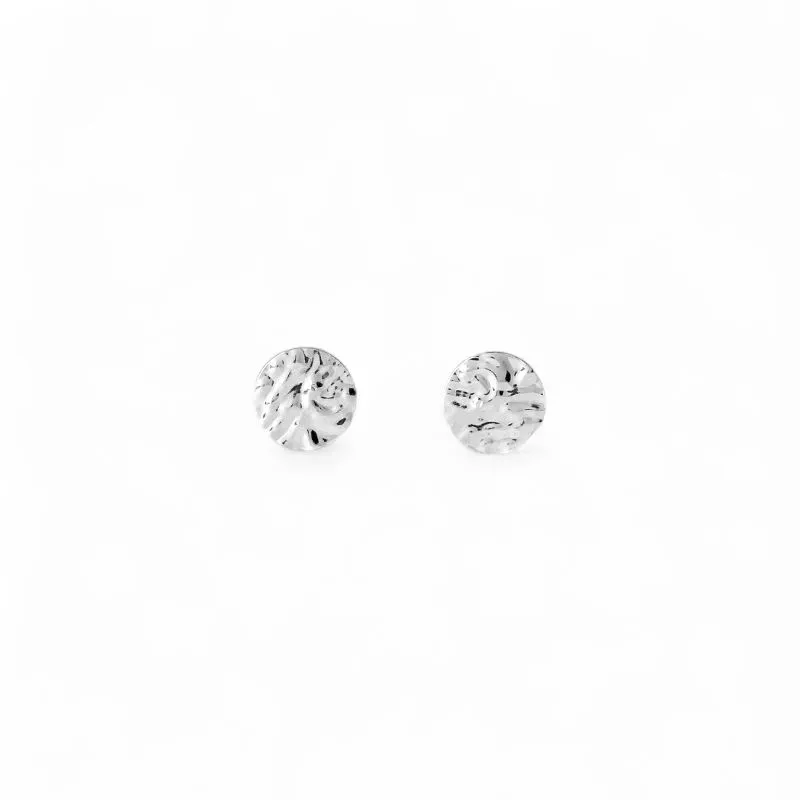 Brinco Orgânico Redondo Prata 925 com Detalhe Martelado Brinco Orgânico Redondo Prata 925 com Detalhe Martelado