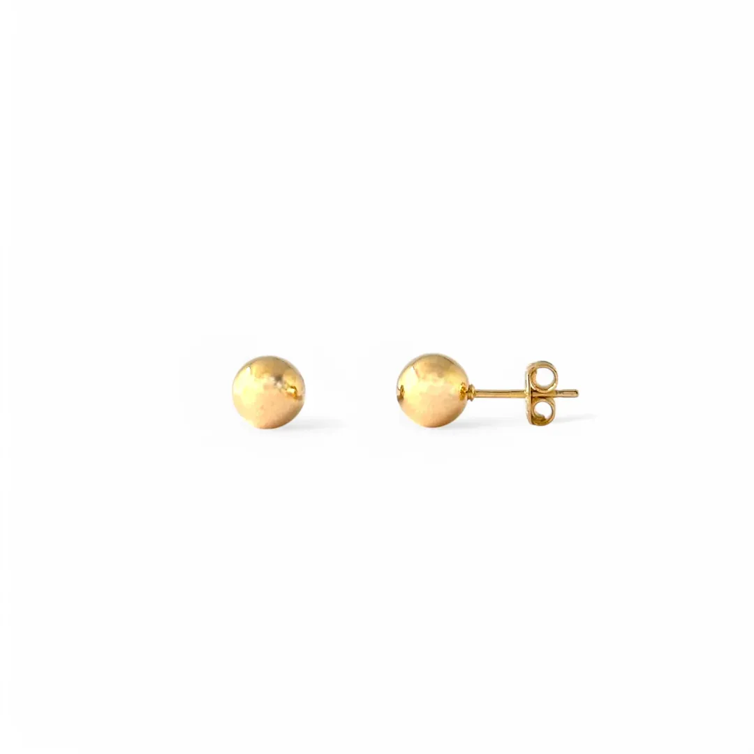 Brinco Bola Banhado a Ouro 18k- 0,6mm