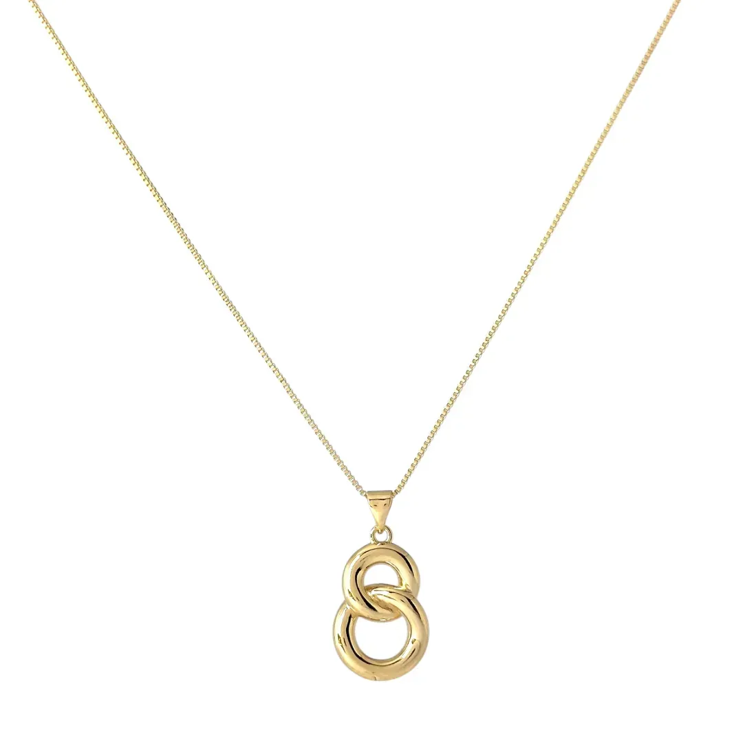 Corrente Círculos Entrelaçados Banhada a Ouro 18K