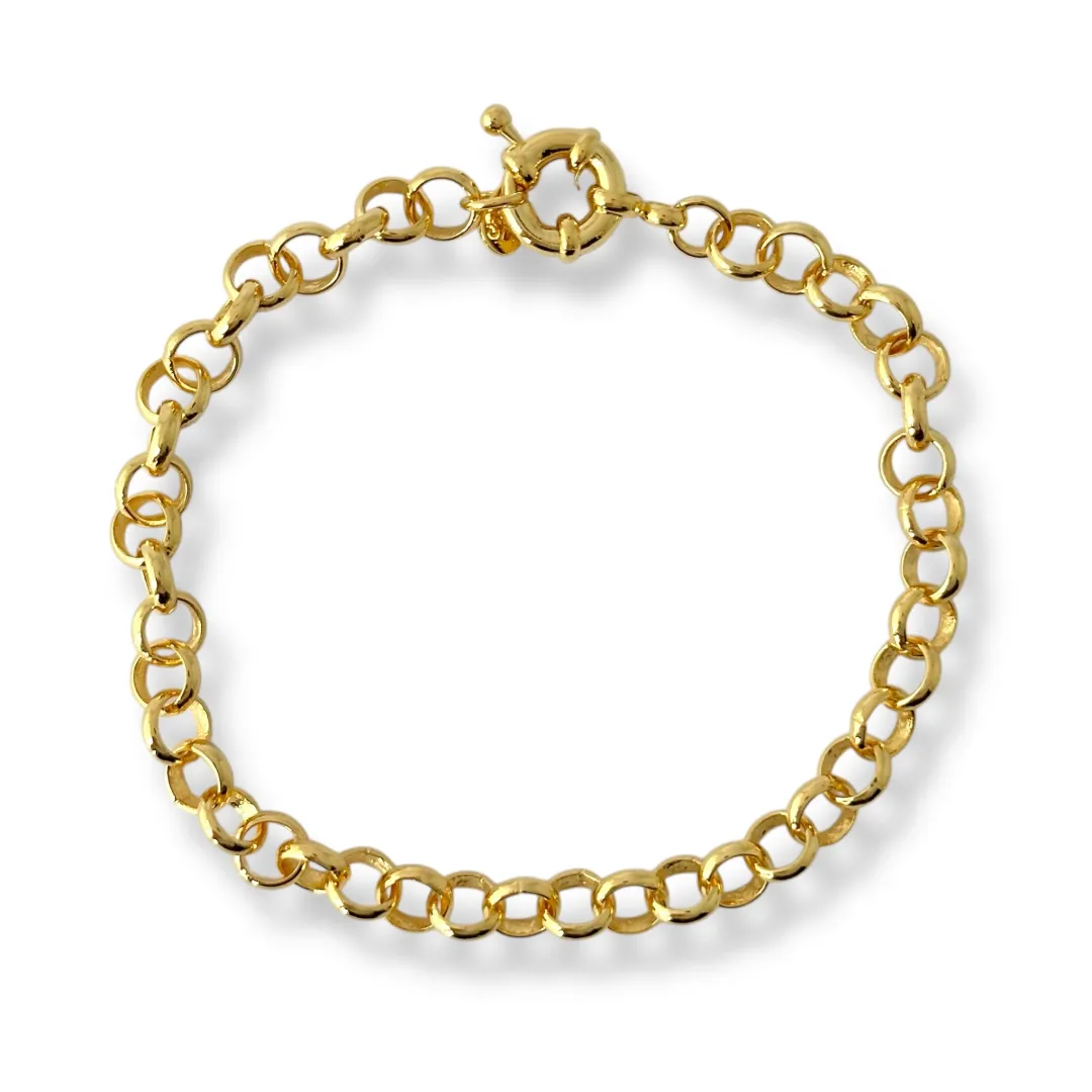 Pulseira Elo Português Banhada a Ouro 18k