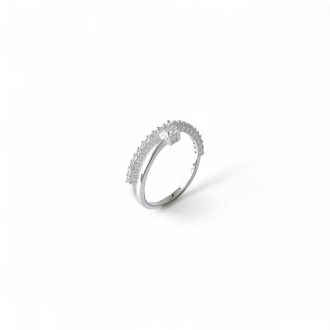 Anel Prata 925 1 Linha Zirconia Tam 14
