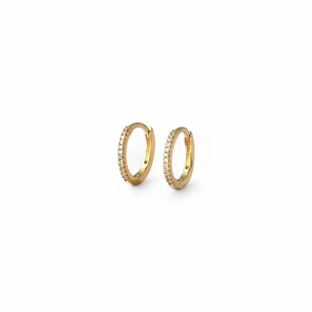 Brinco Argola Banhado a Ouro 18k  Zircônias