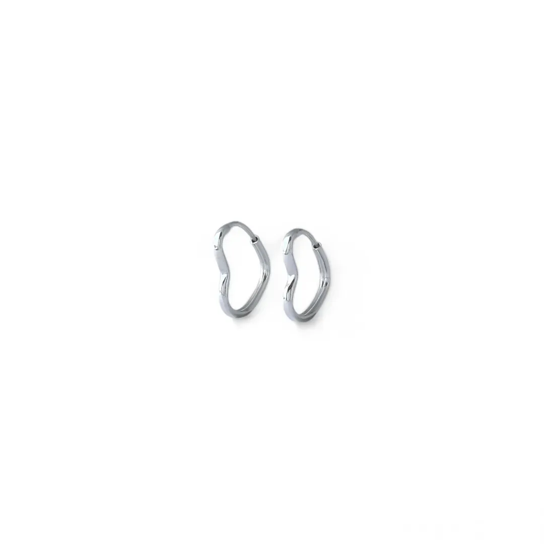 Brinco Argola Coração Prata 925 Vazado - 1,5cm