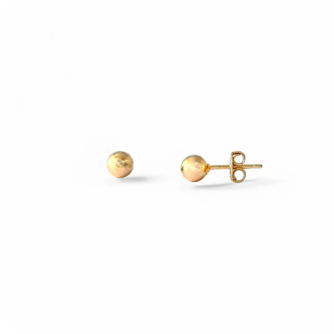 Brinco Bola Banhado a Ouro 18k- 0,4mm