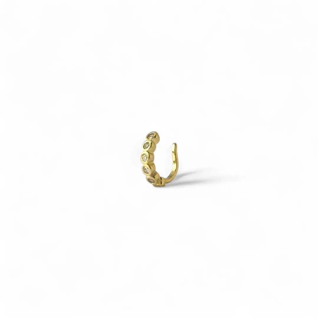 Brinco Cartilagem Banhado a Ouro 18k  Zircônias -  1,0cm