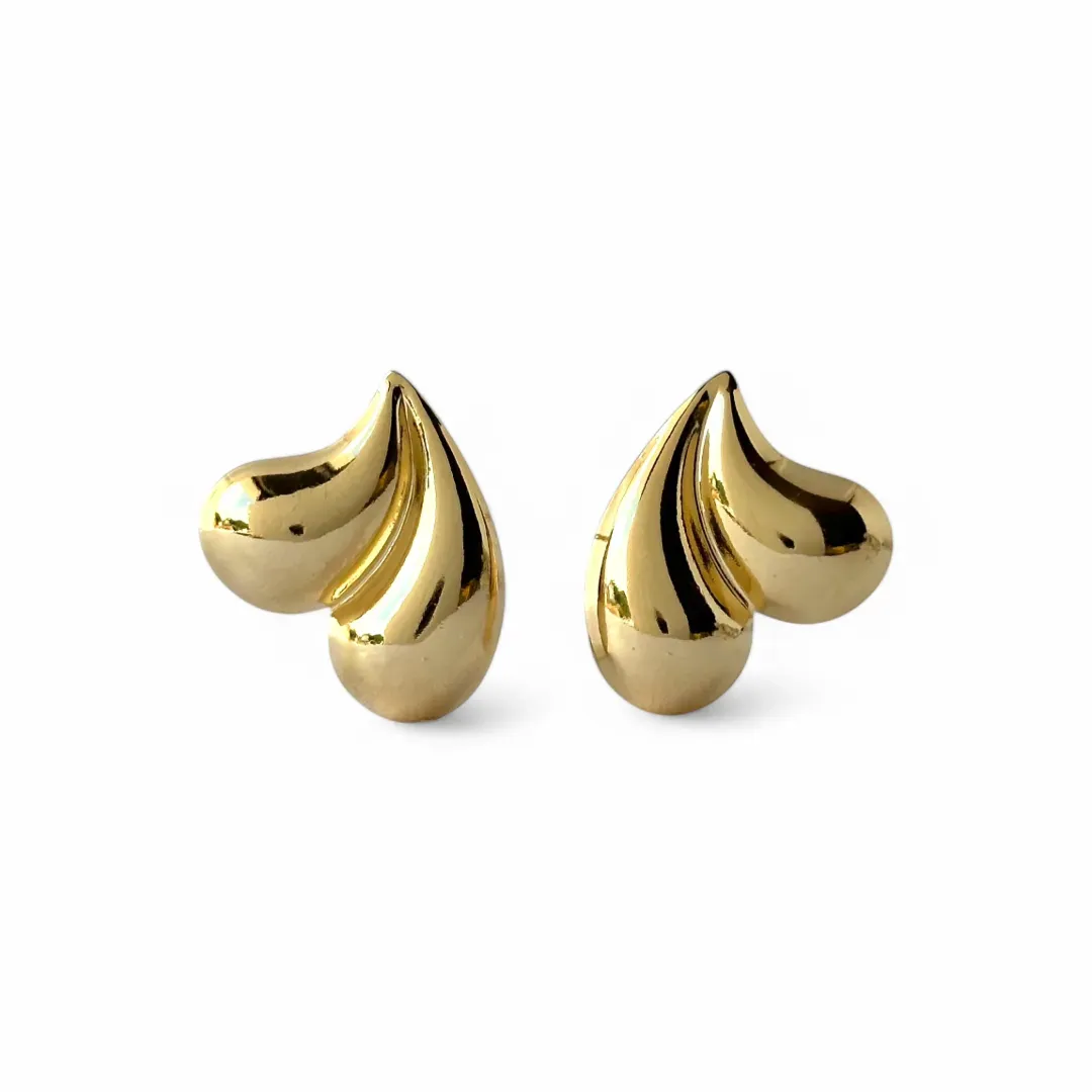 Brinco Gota Dupla Banhado a Ouro 18k
