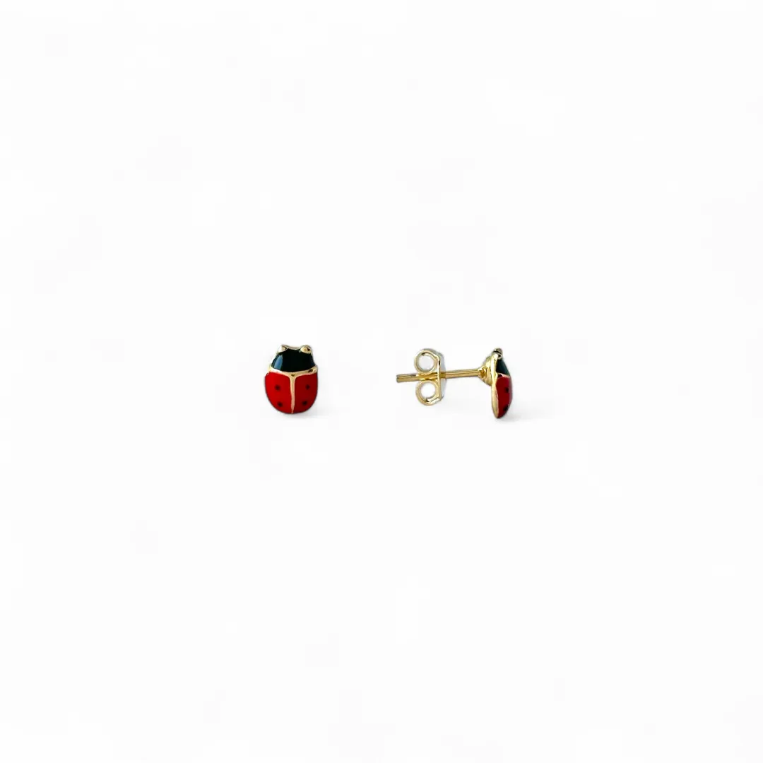 Brinco Infantil Banhado a Ouro 18k Joaninha