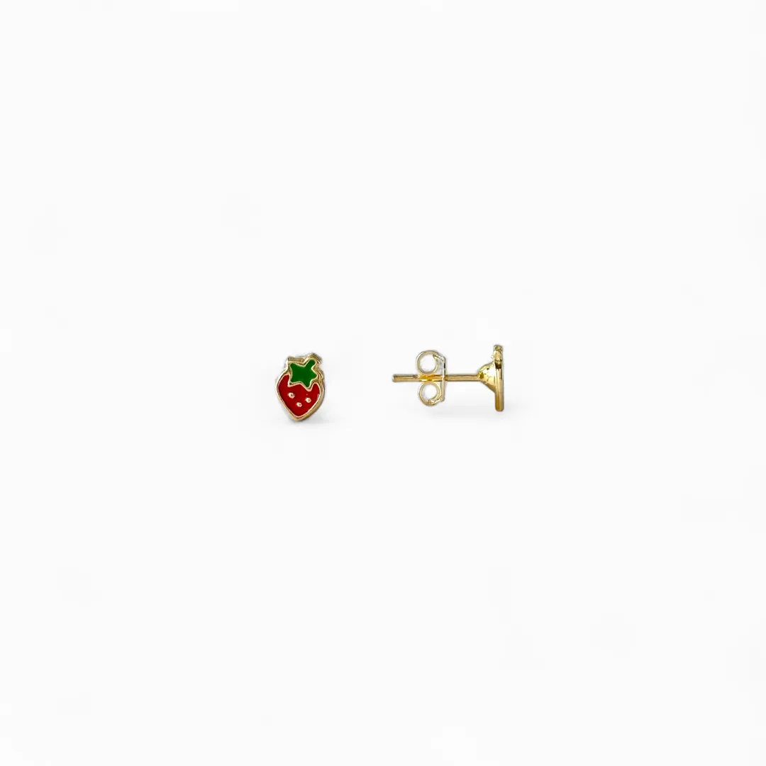 Brinco Infantil Banhado a Ouro 18K Morango
