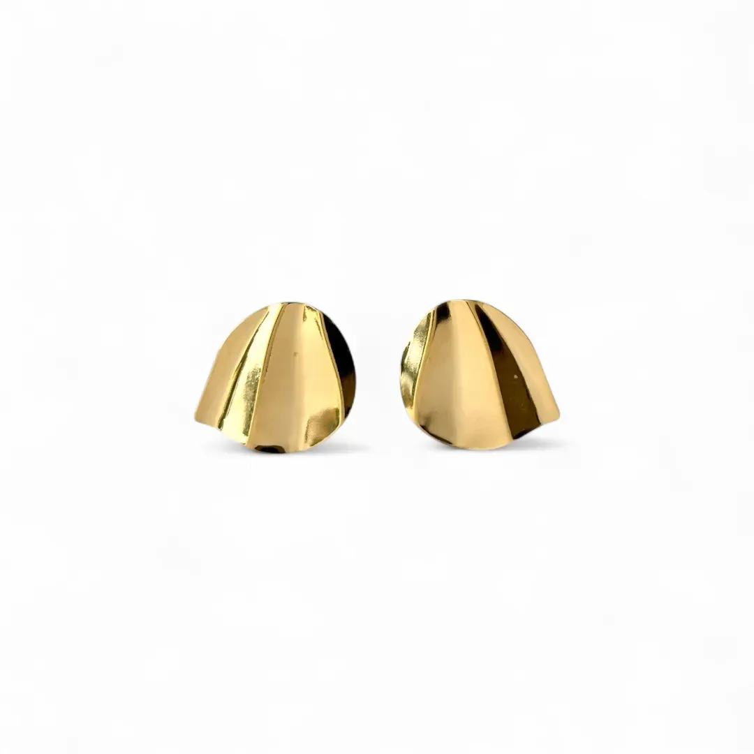 Brinco Leque Gota Banhado a Ouro 18k