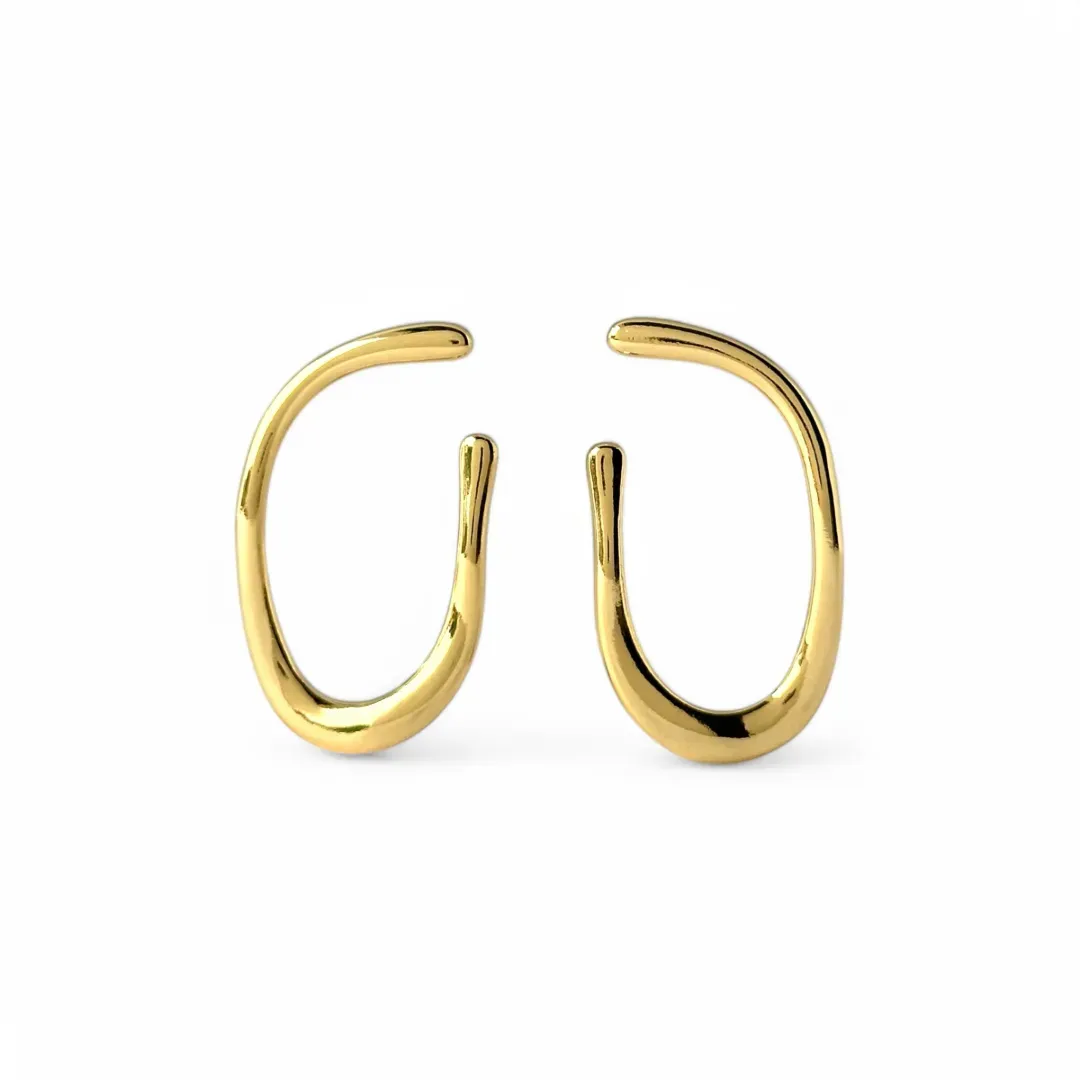 Brinco Linha Orgânica Banhado a Ouro 18k