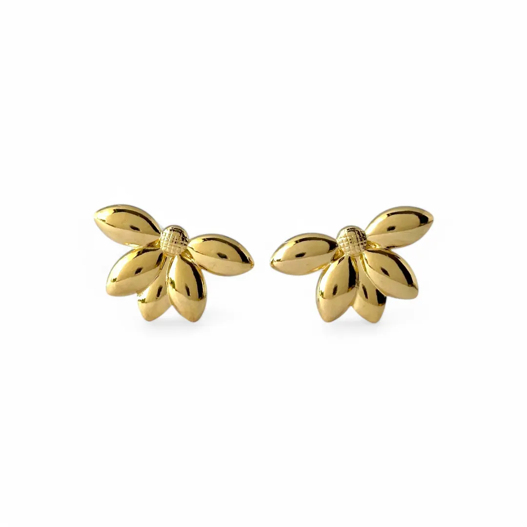 Brinco Meia Flor Banhado a Ouro 18k