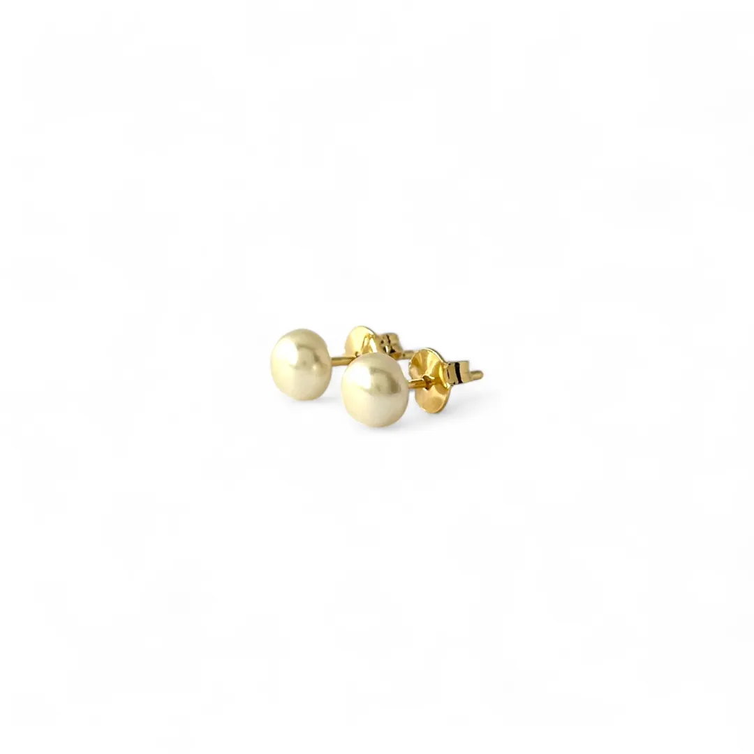Brinco Meia Pérola Banhado a Ouro 18k