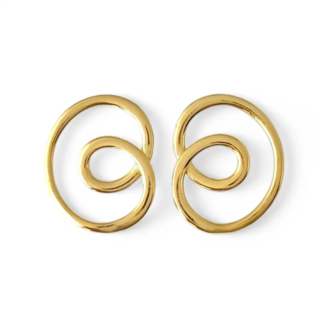 Brinco Minimalista Estilo Caracol Banhado a Ouro 18K