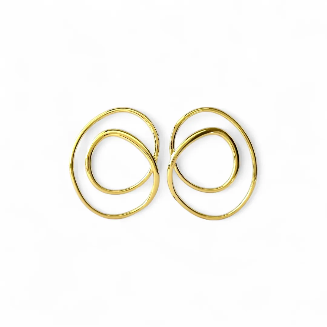 Brinco Minimalista Estilo Caracol Banhado a Ouro 18K
