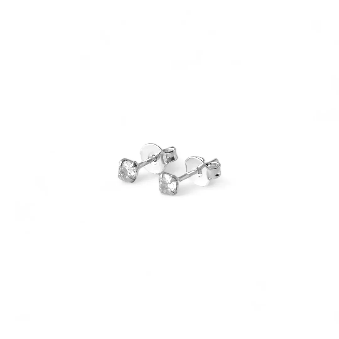 Brinco Ponto de Luz Prata 925 Zircônia - 3mm