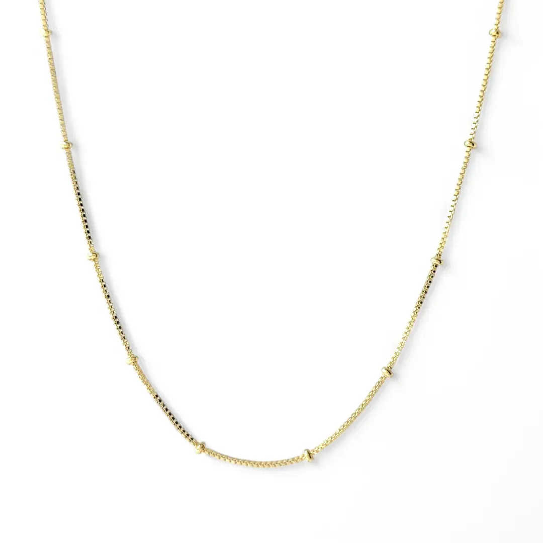 Colar Choker Veneziana e Bolinhas Banhado a Ouro 18k - 40cm