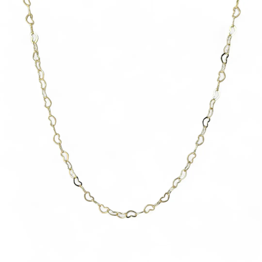 Colar Elo Coração Banhado a Ouro 18k - 60cm