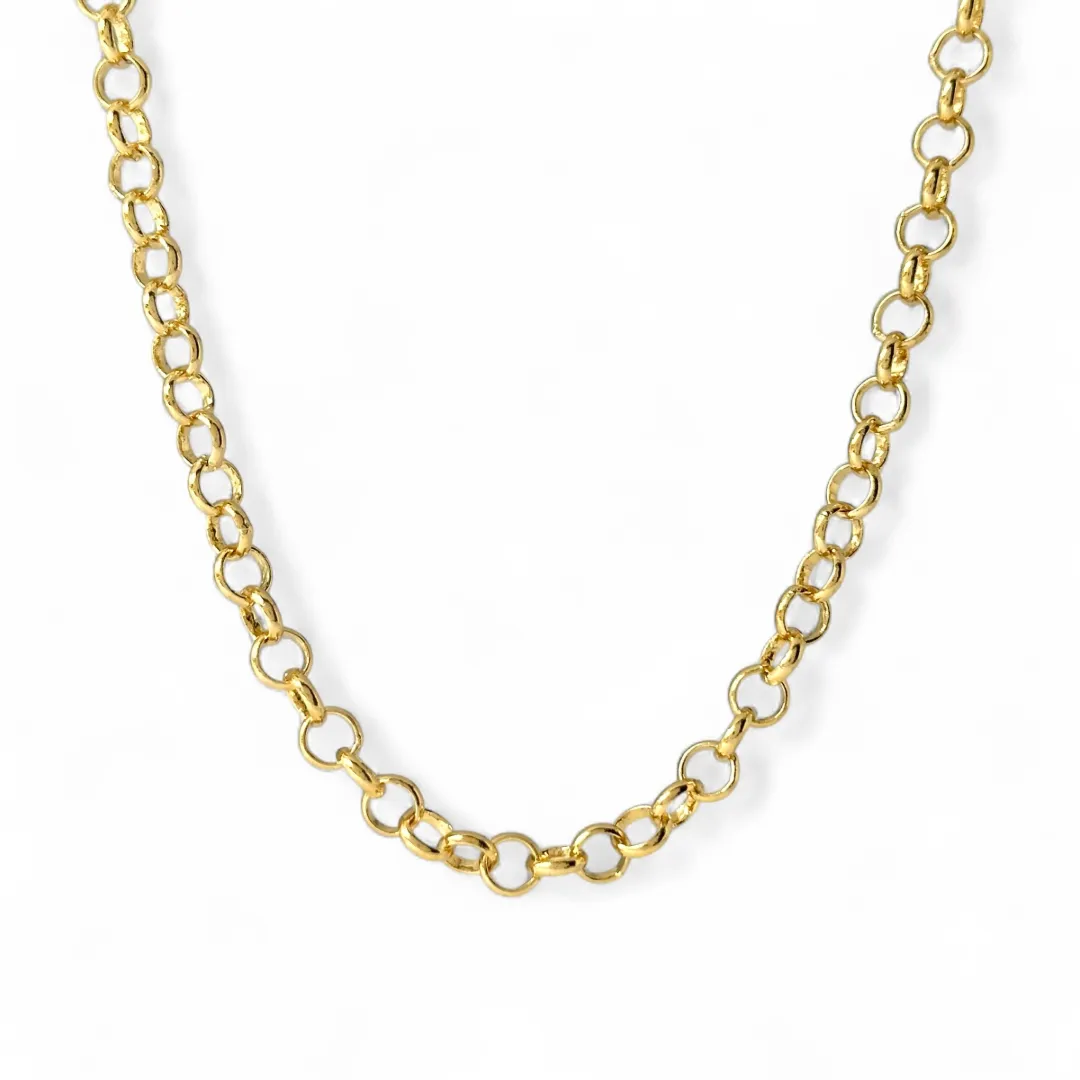 Colar Elo Português Banhado a Ouro 18k - 45cm
