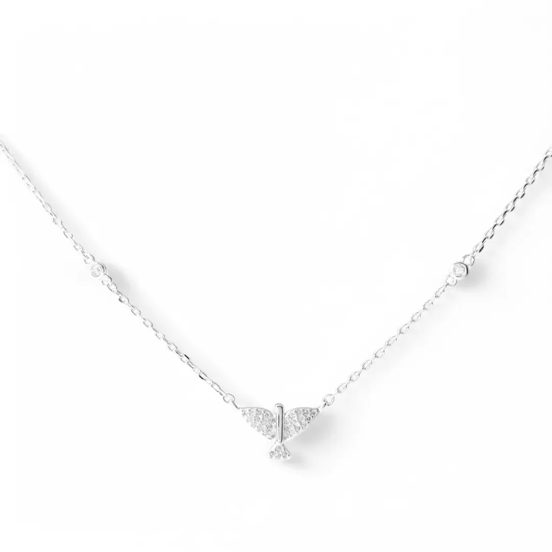 Colar Espírito Santo Prata 925 com Zircônias